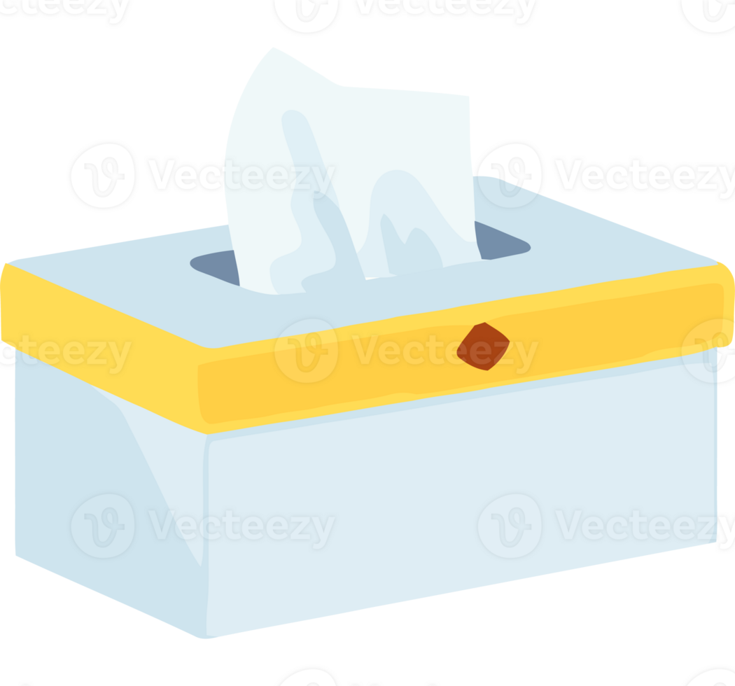 A white box with a tissue in it png