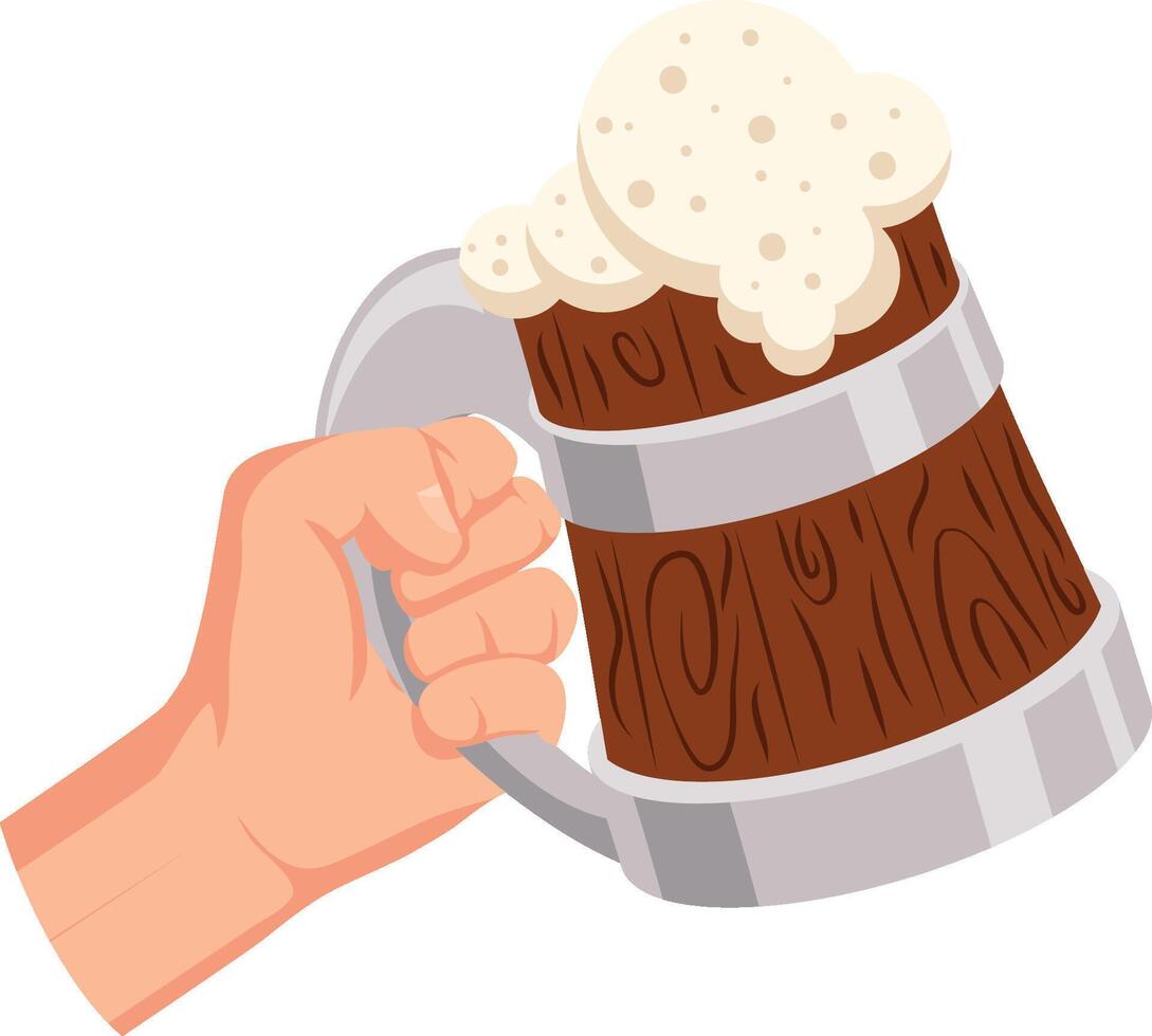 Hand holding a beer mug price vector