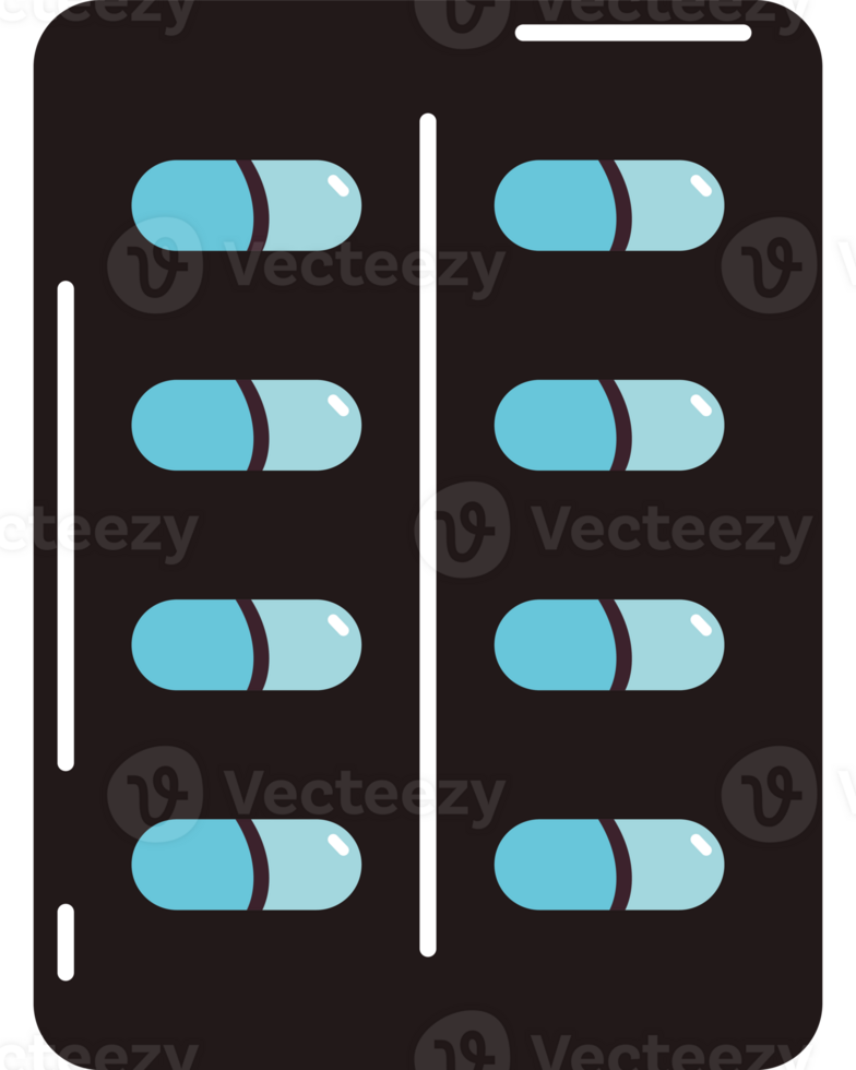 Pills in a tray icon png