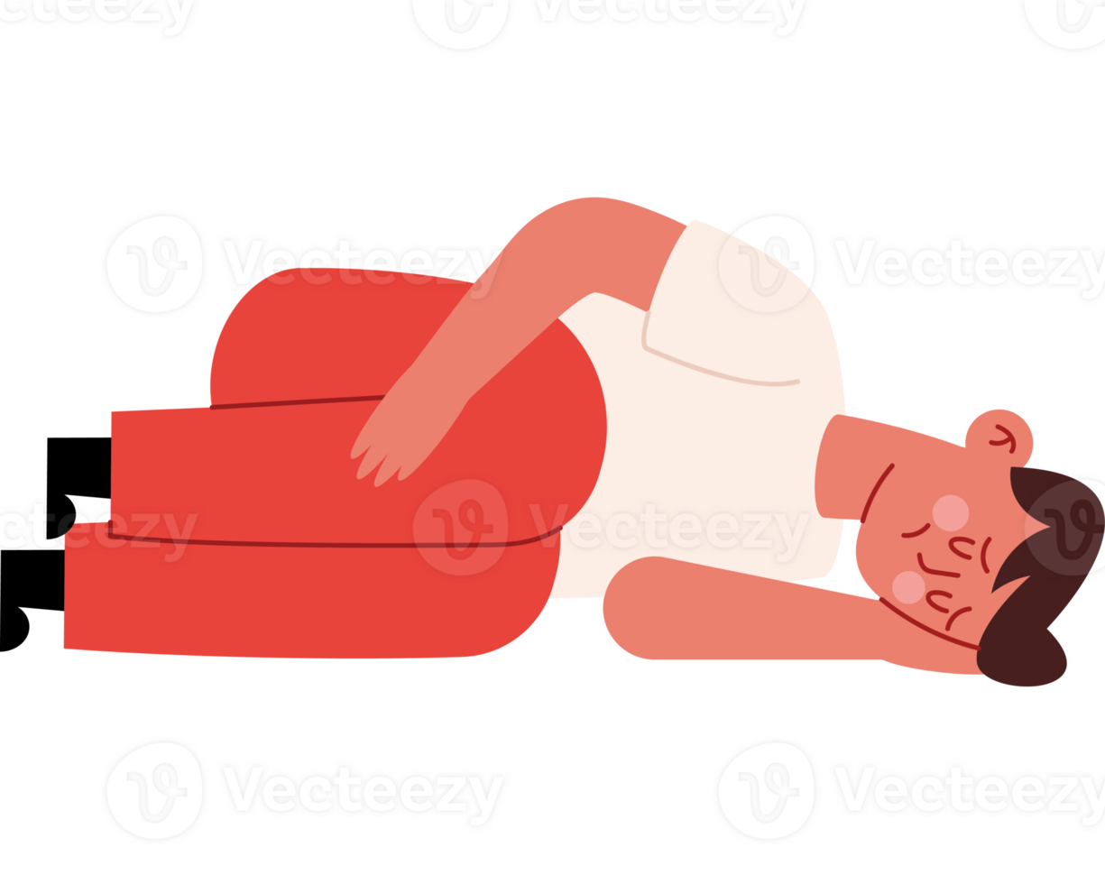 A man is laying on his stomach with his hands on his head png