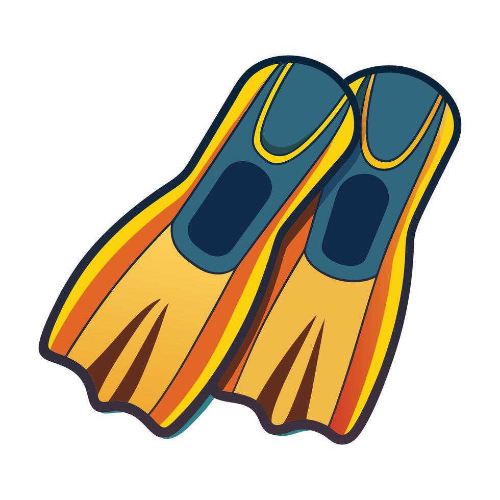 swimming fins diving flippers illustration vector