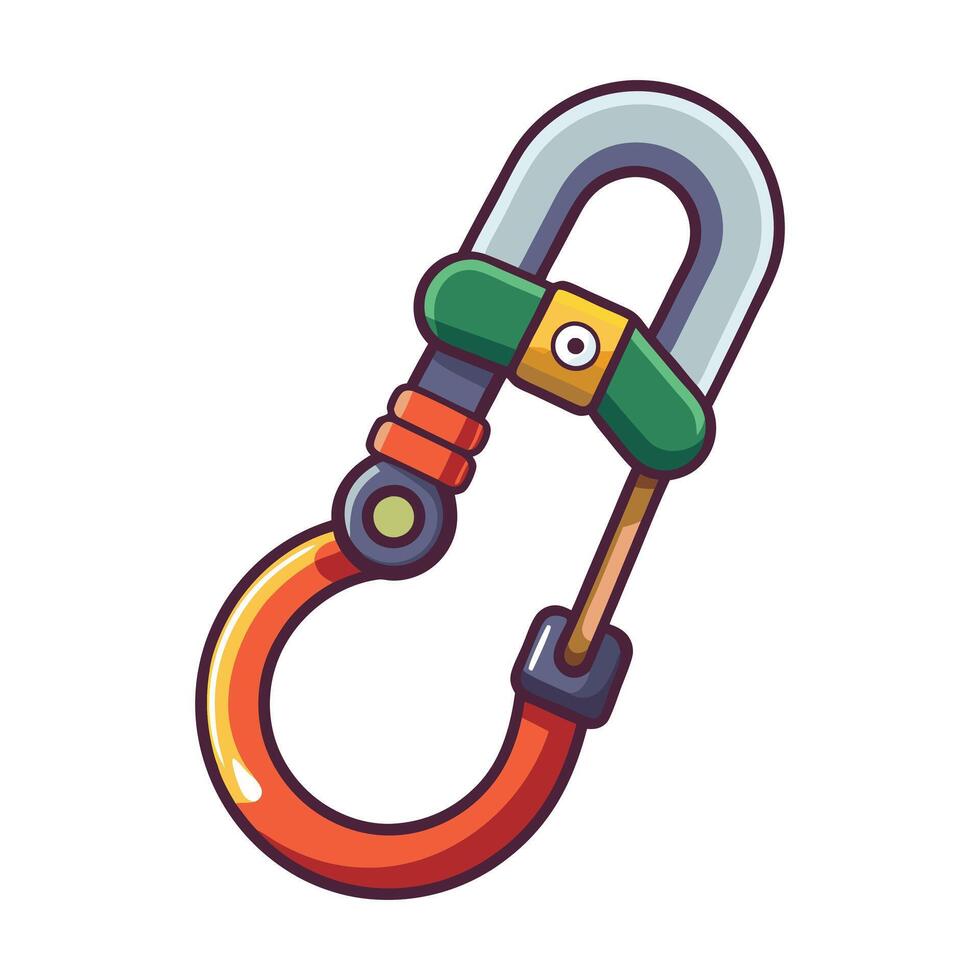 climbing carabiner art vector