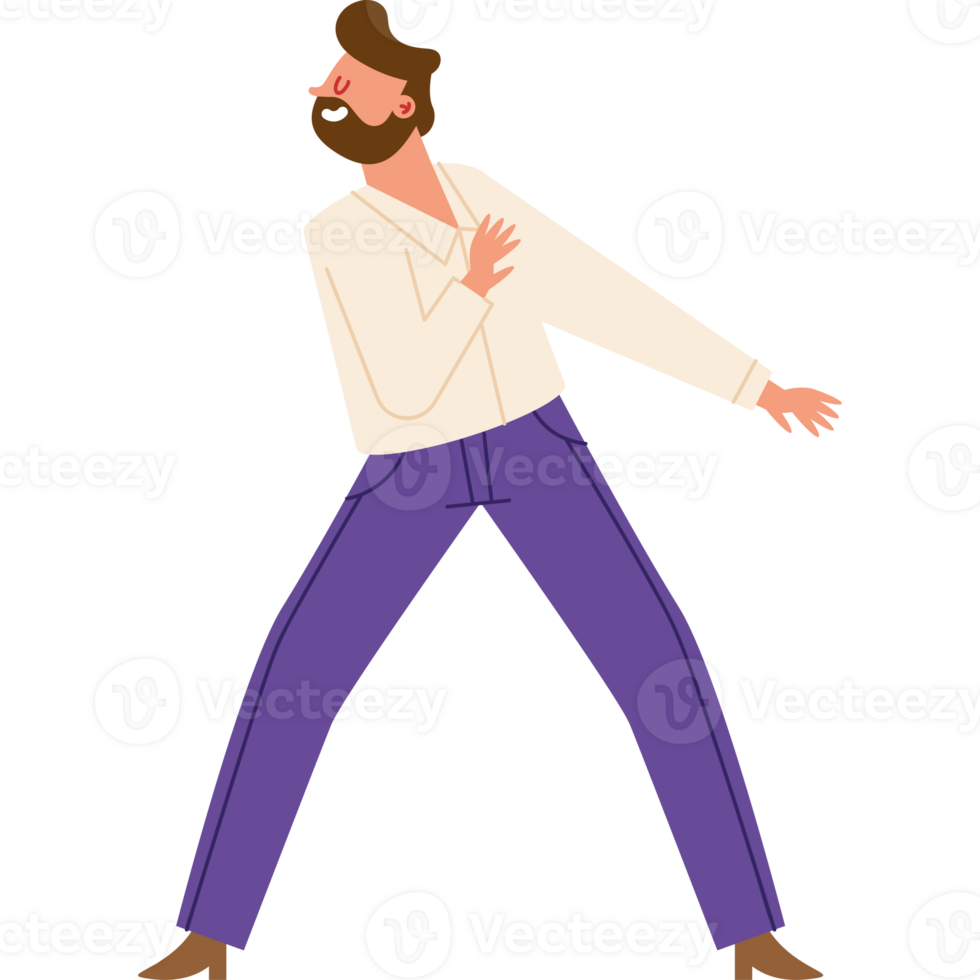 Man dancing in purple pants png