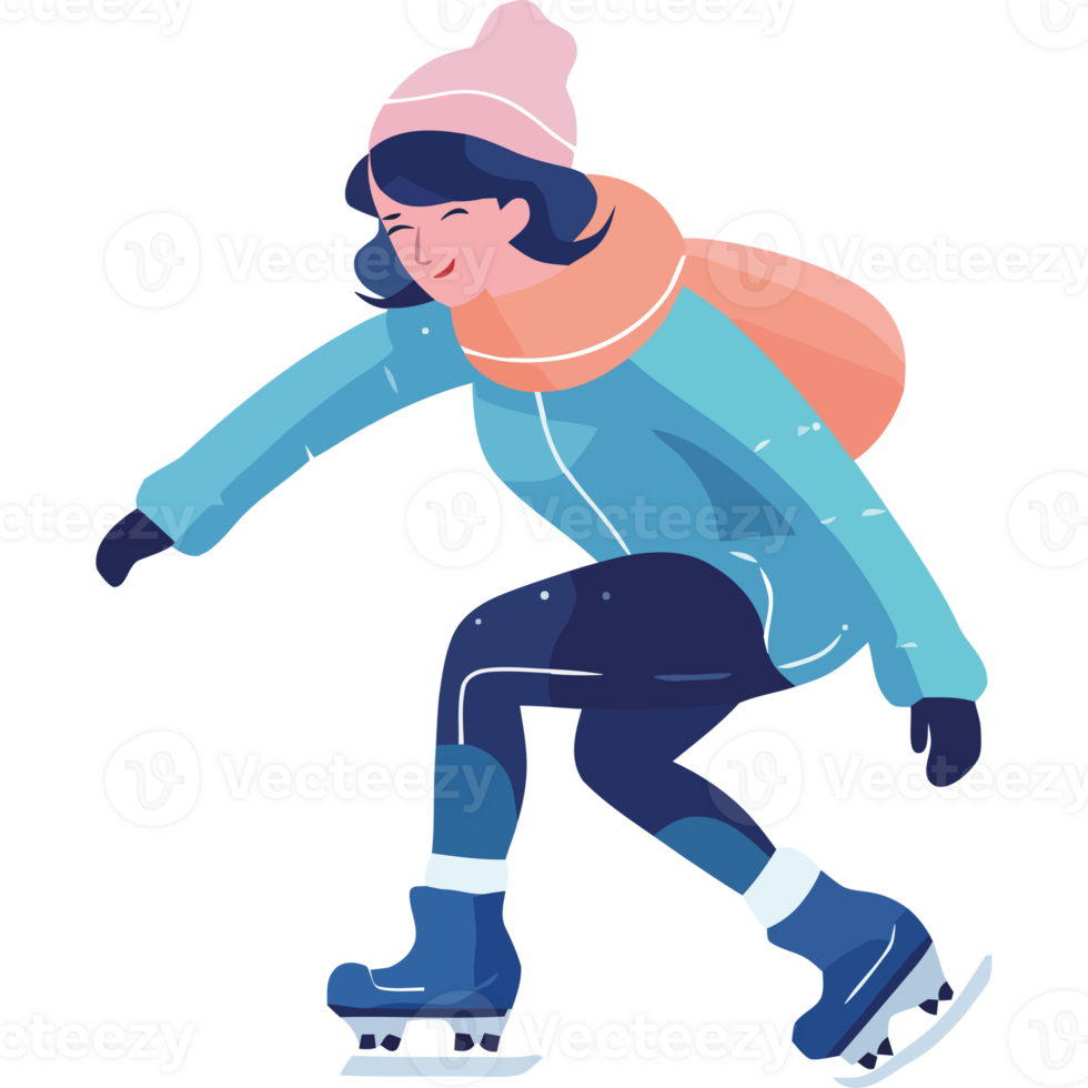 A girl is skating on ice png