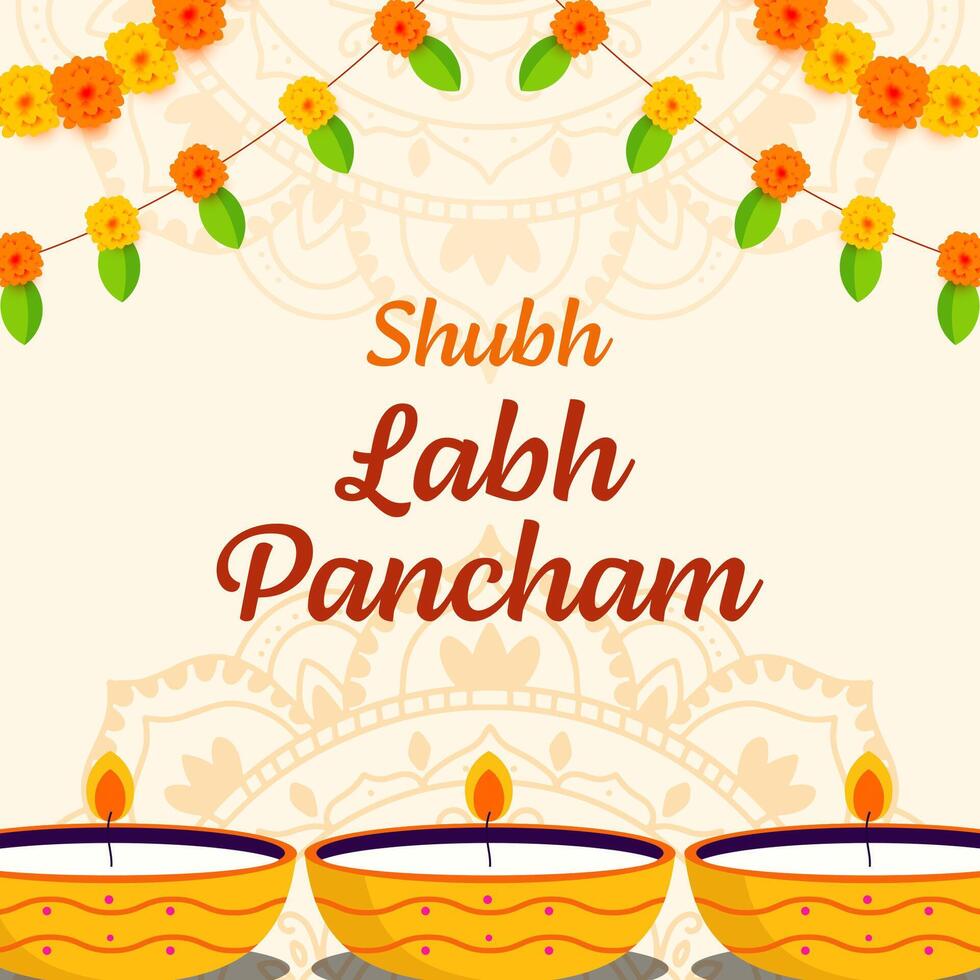 shubh labh pancham india festival illustration in flat design vector