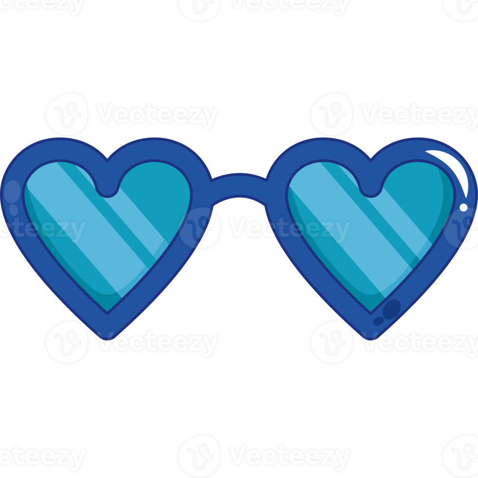 Glasses with hearts on them png