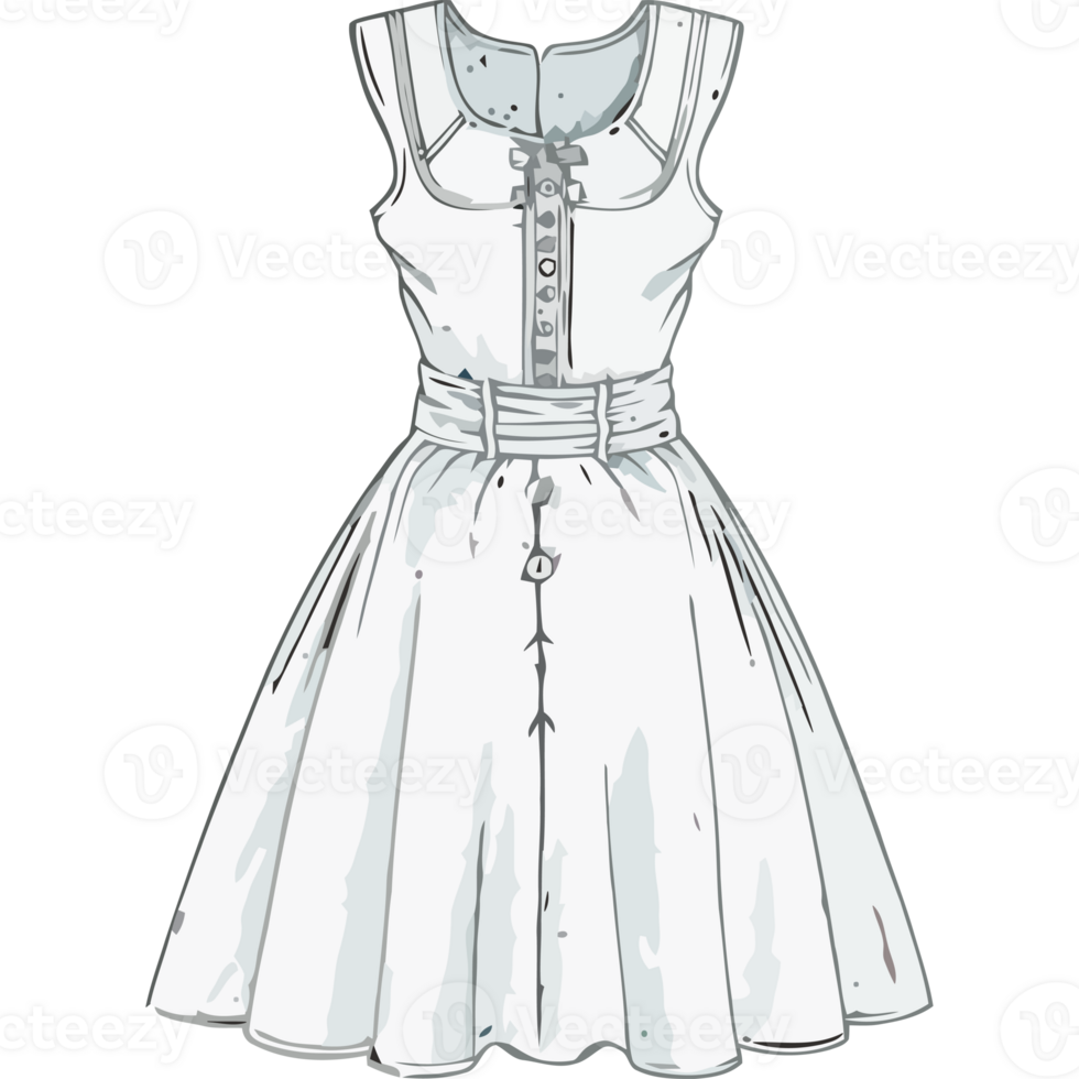 A white dress with a bow on the front png
