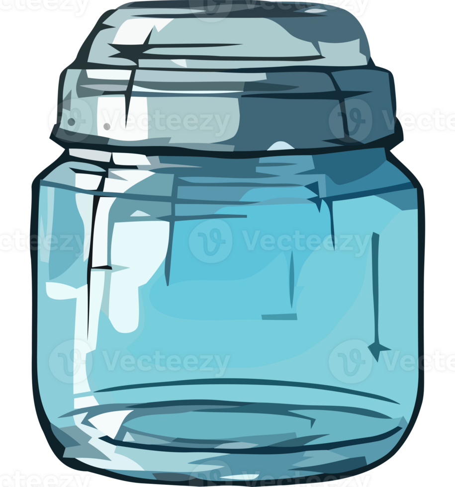 A blue glass jar with a lid png