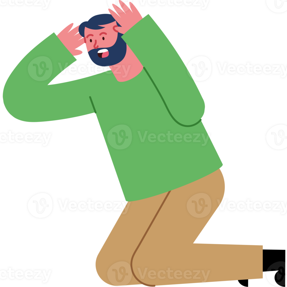 A man with a beard is sitting on the floor png