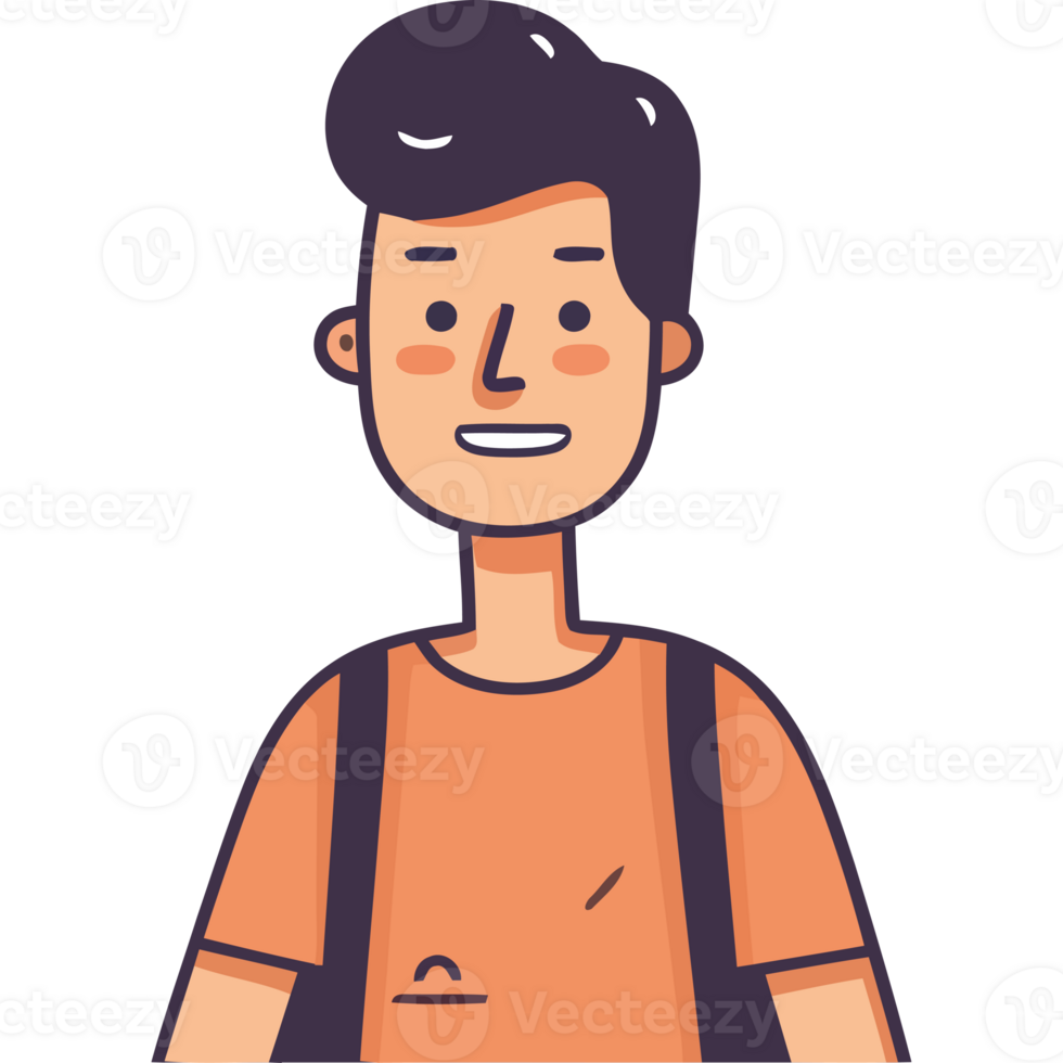 A man with a backpack and a smile png
