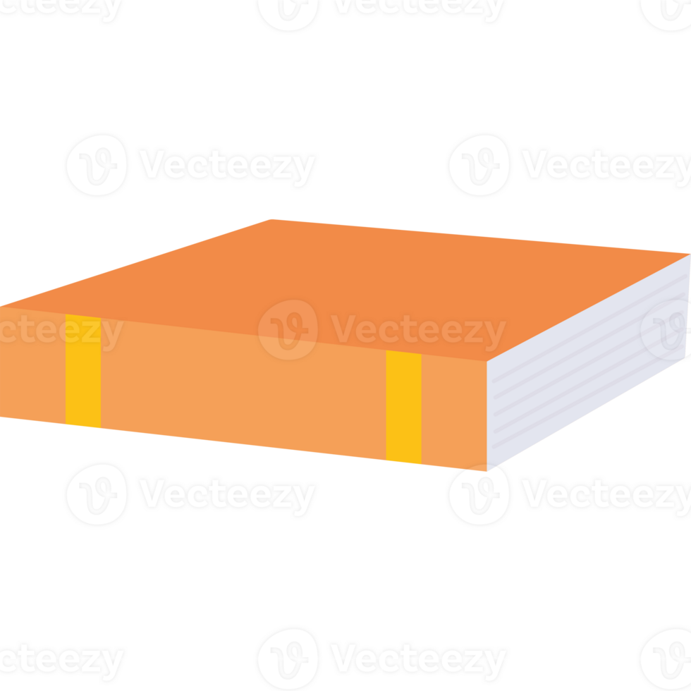 An orange book with yellow stripes png
