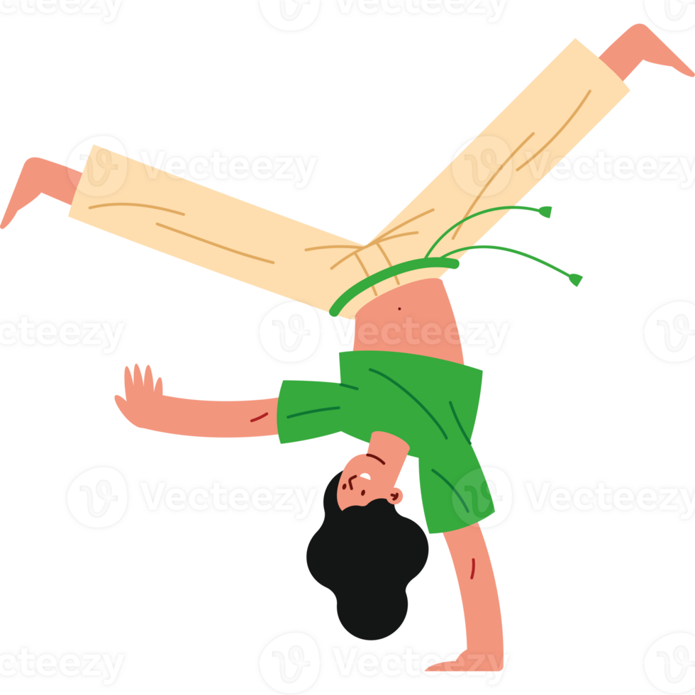 A person doing a handstand in the air png