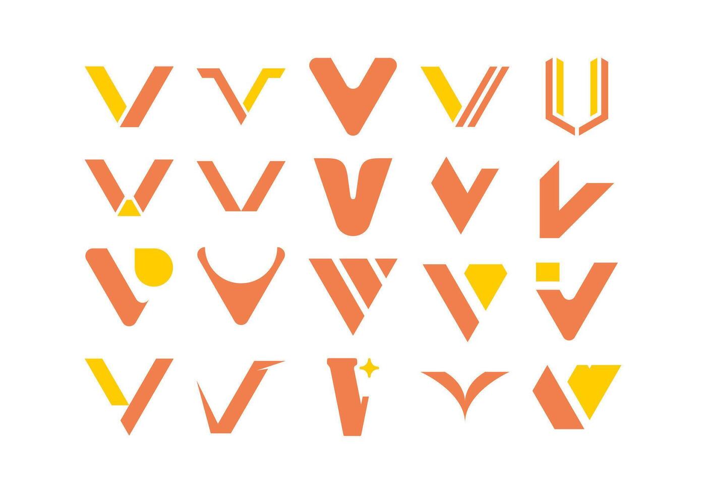 Letter V Logo Design Element Set vector
