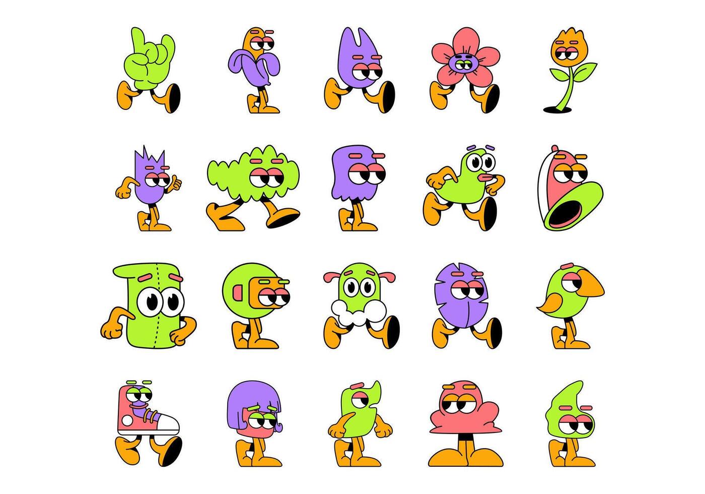 Abstract Character Illustration Set vector