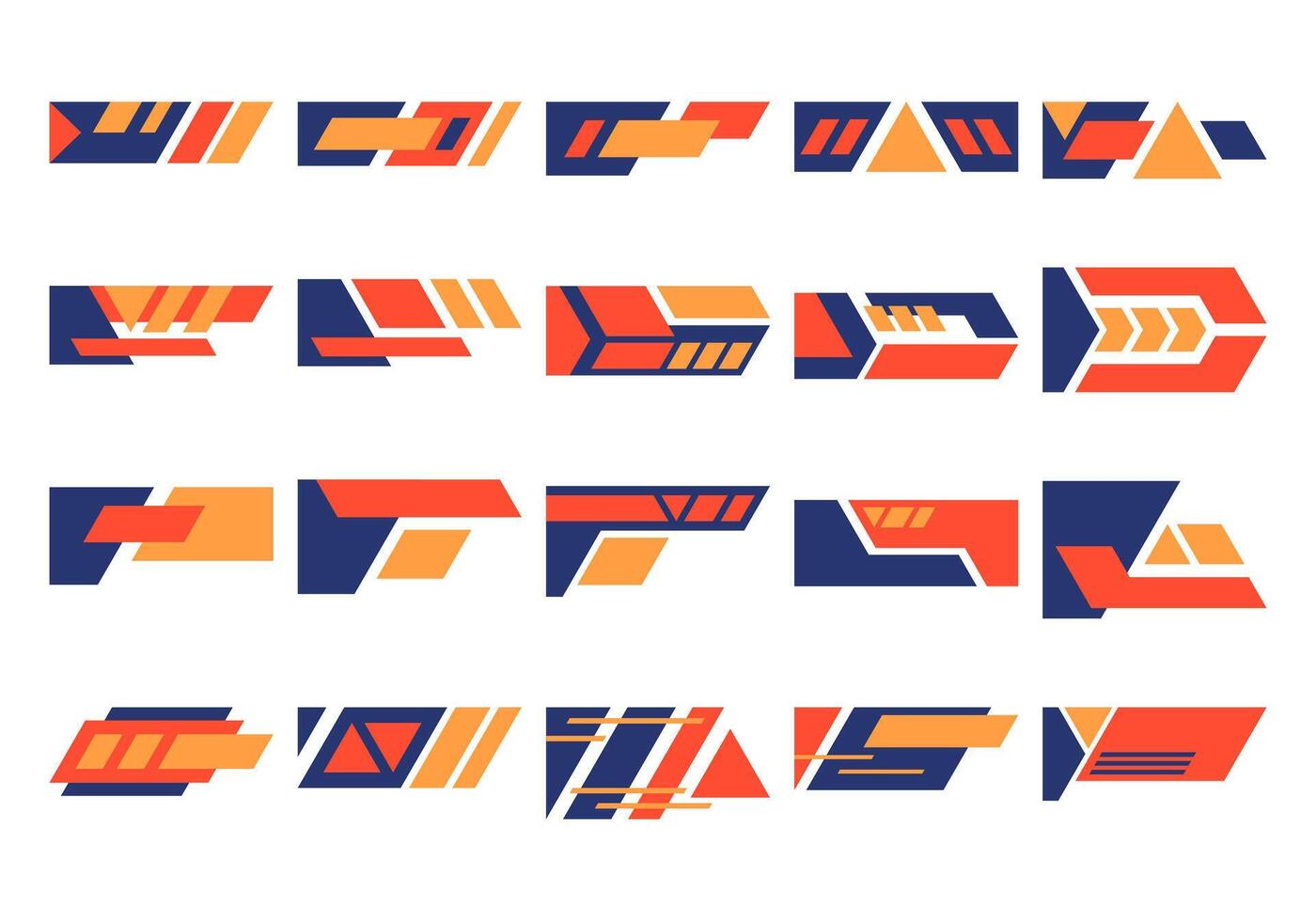 Abstract Geometric Header Element Set vector