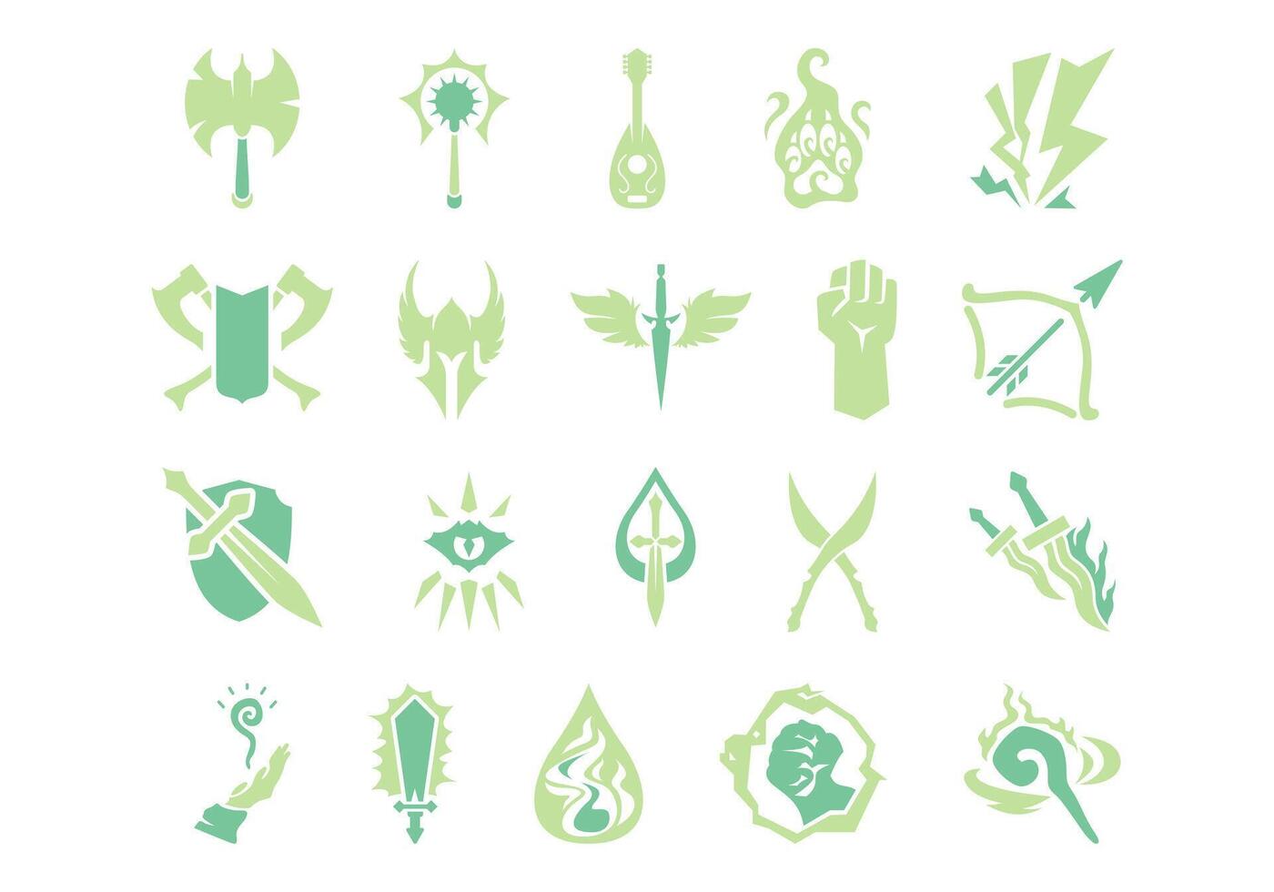 Game Class Logo Icon Set vector