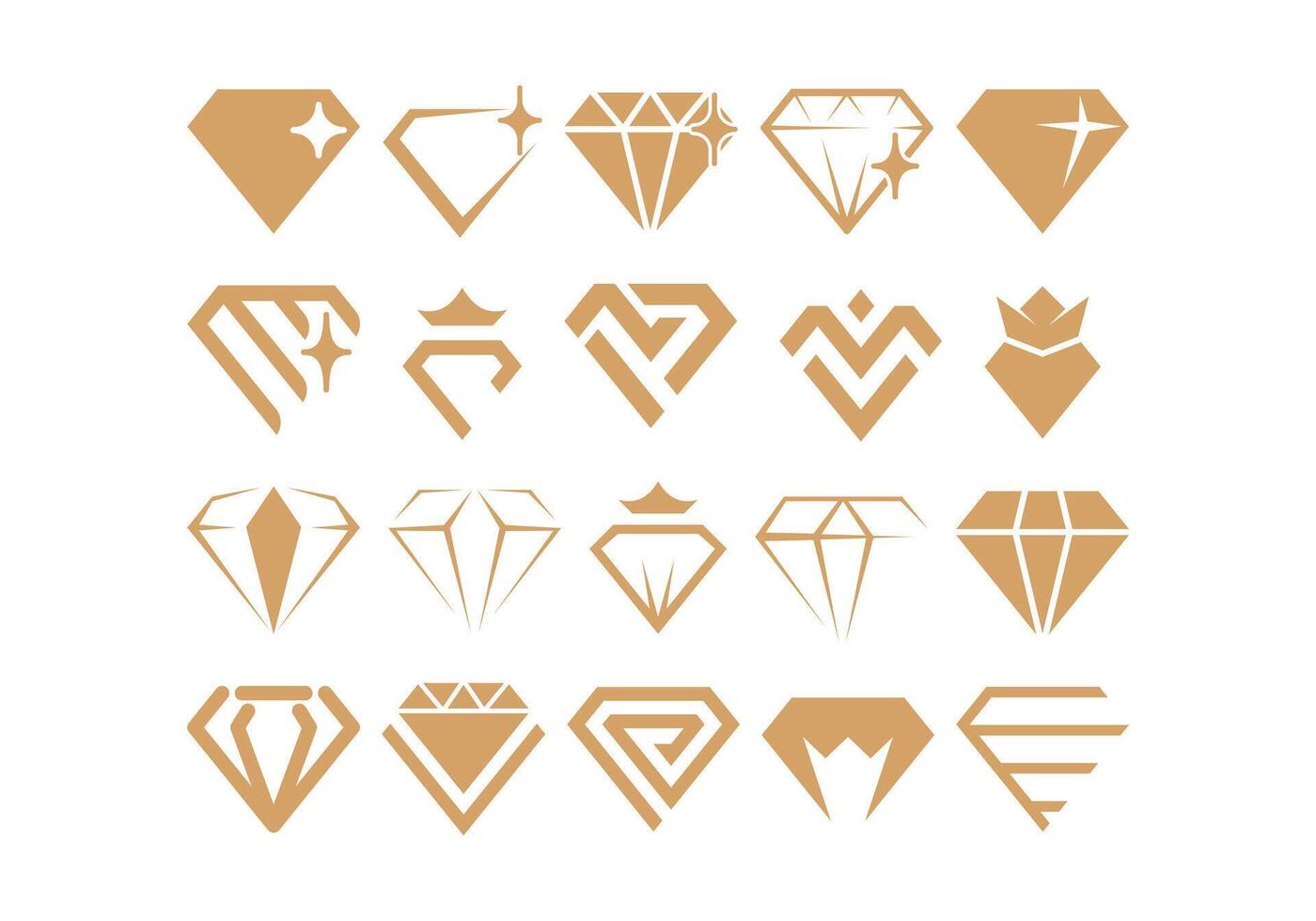 Diamond Logo Icon Element Set vector