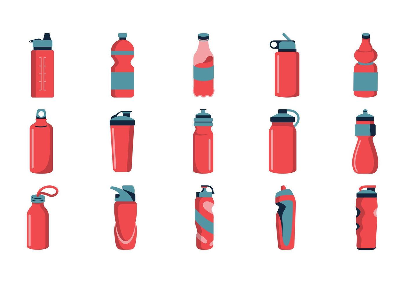 Bottle Sport Illustration Set vector