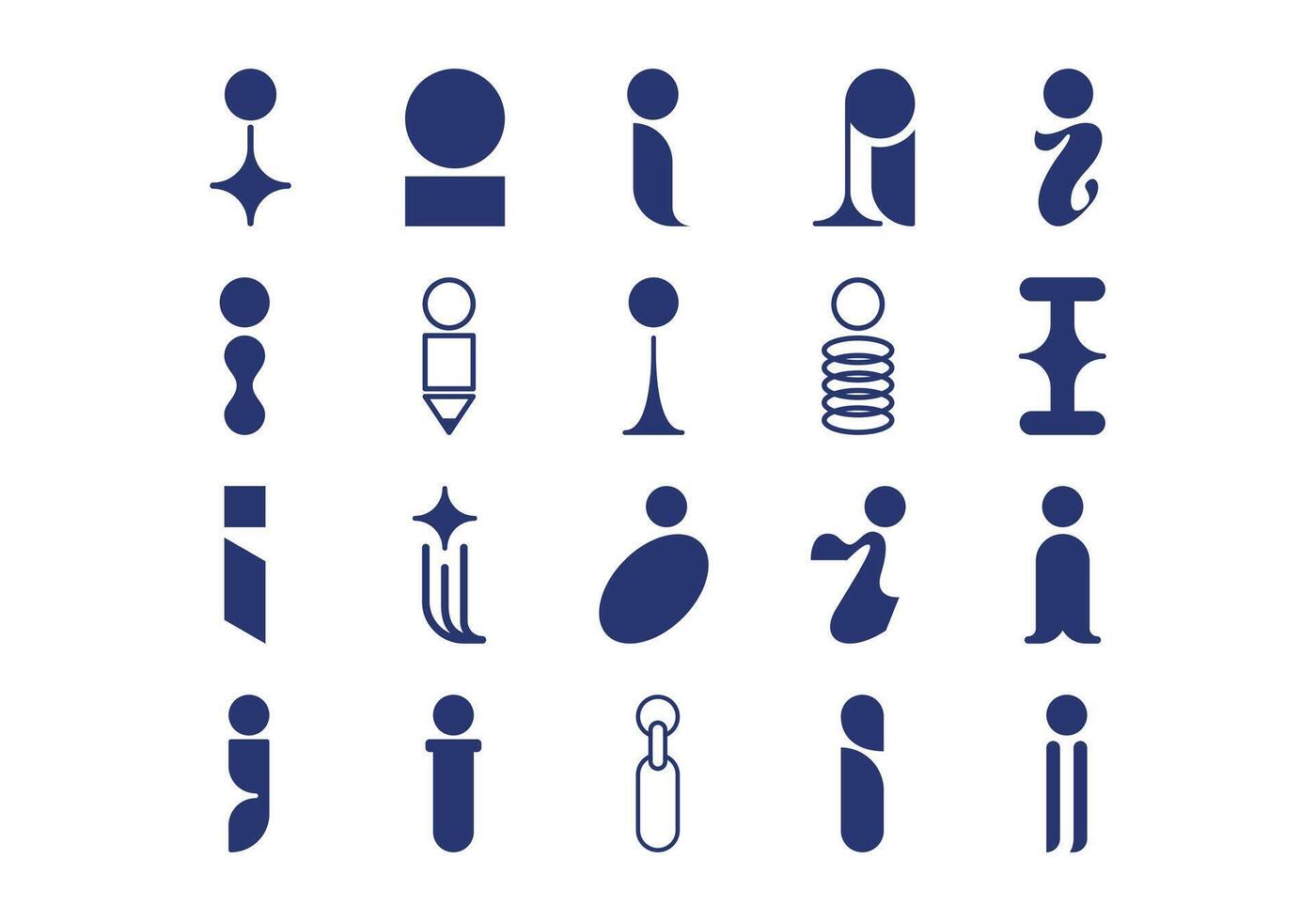 Initial Letter I Logotype Set vector