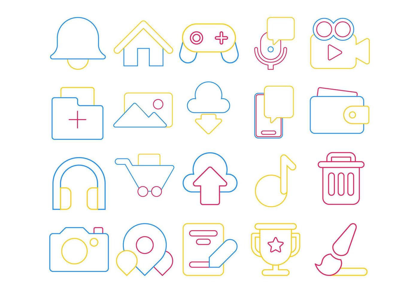Mobile App Icon Set Element Set vector