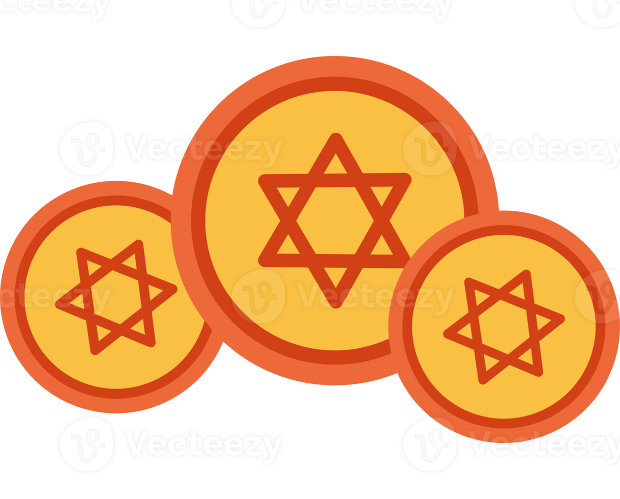 Jewish star of david coin icon png