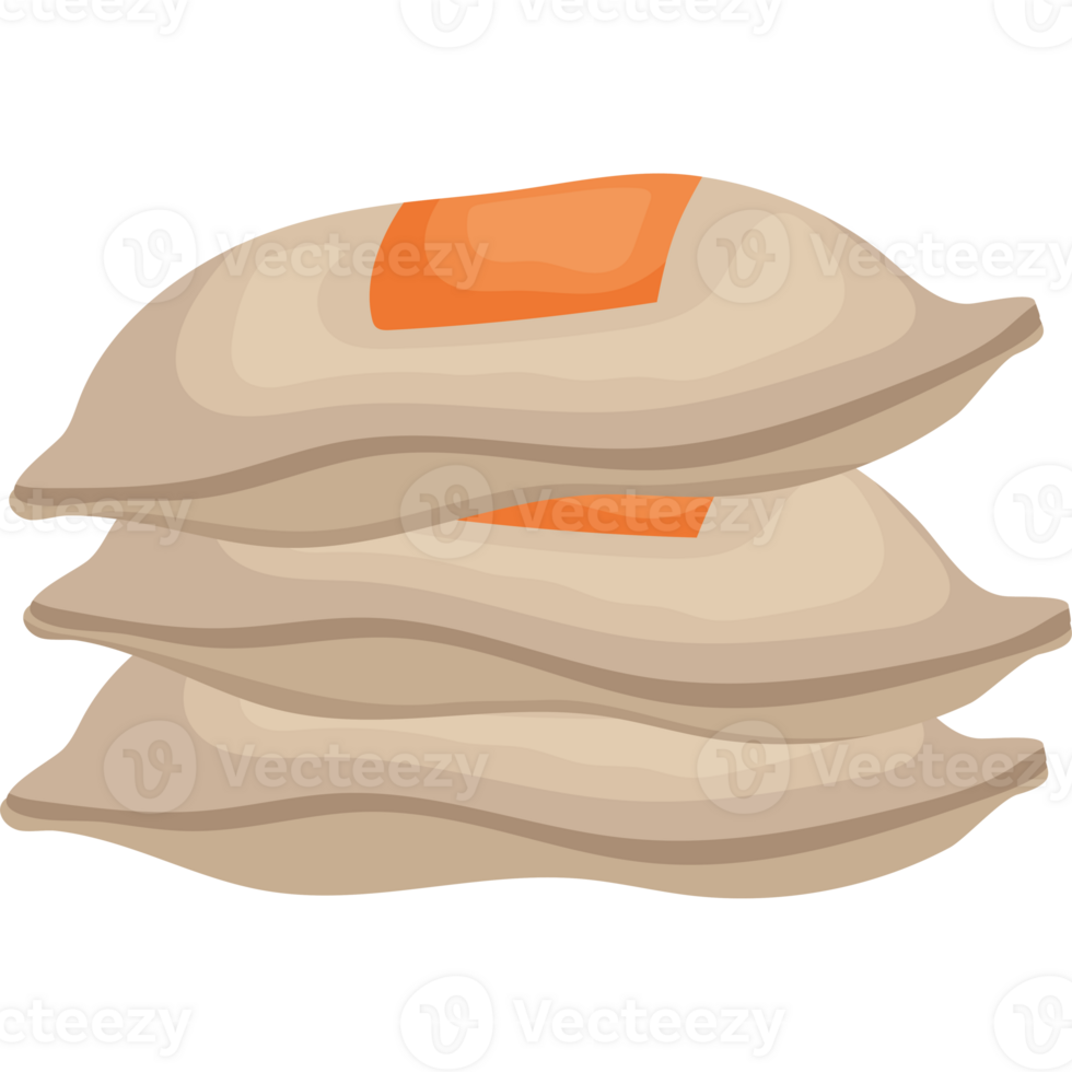 A stack of three dumplings with an orange top png