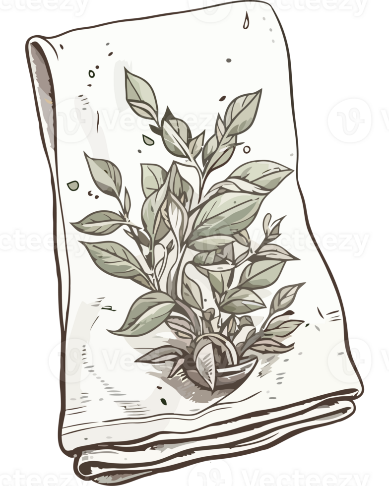 A drawing of a plant on a piece of paper png