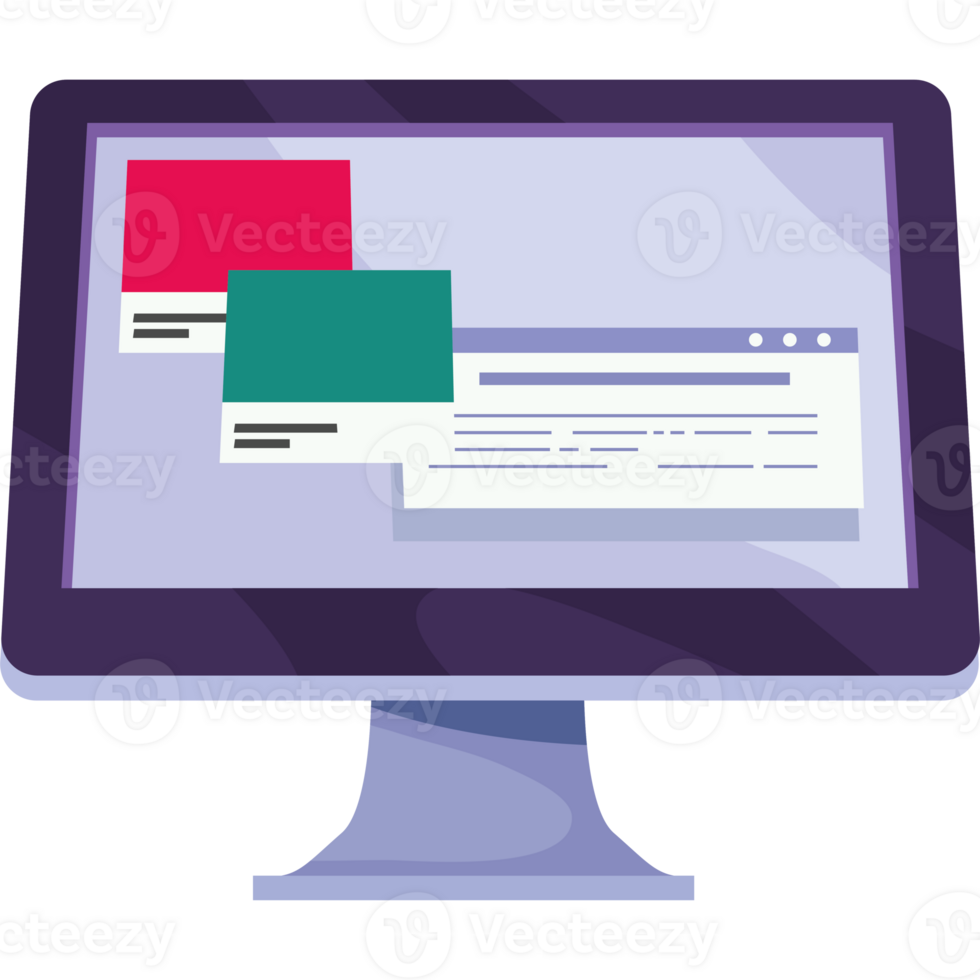 A computer monitor with a green and red rectangle png