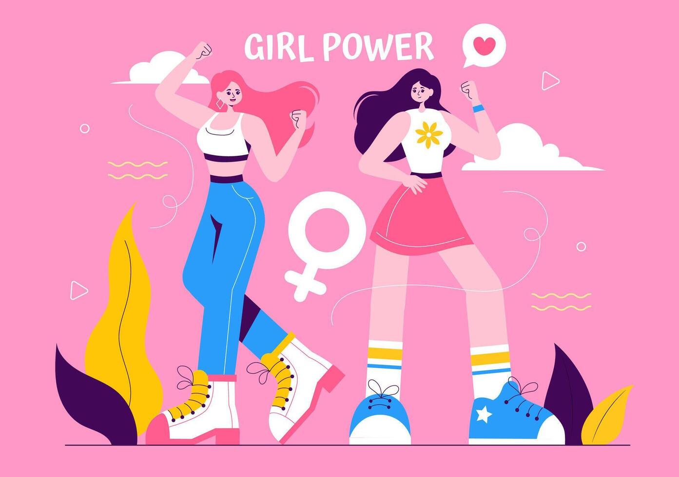 Diverse Womens Rights Illustration Highlighting Empowerment and Equality in Flat Style vector