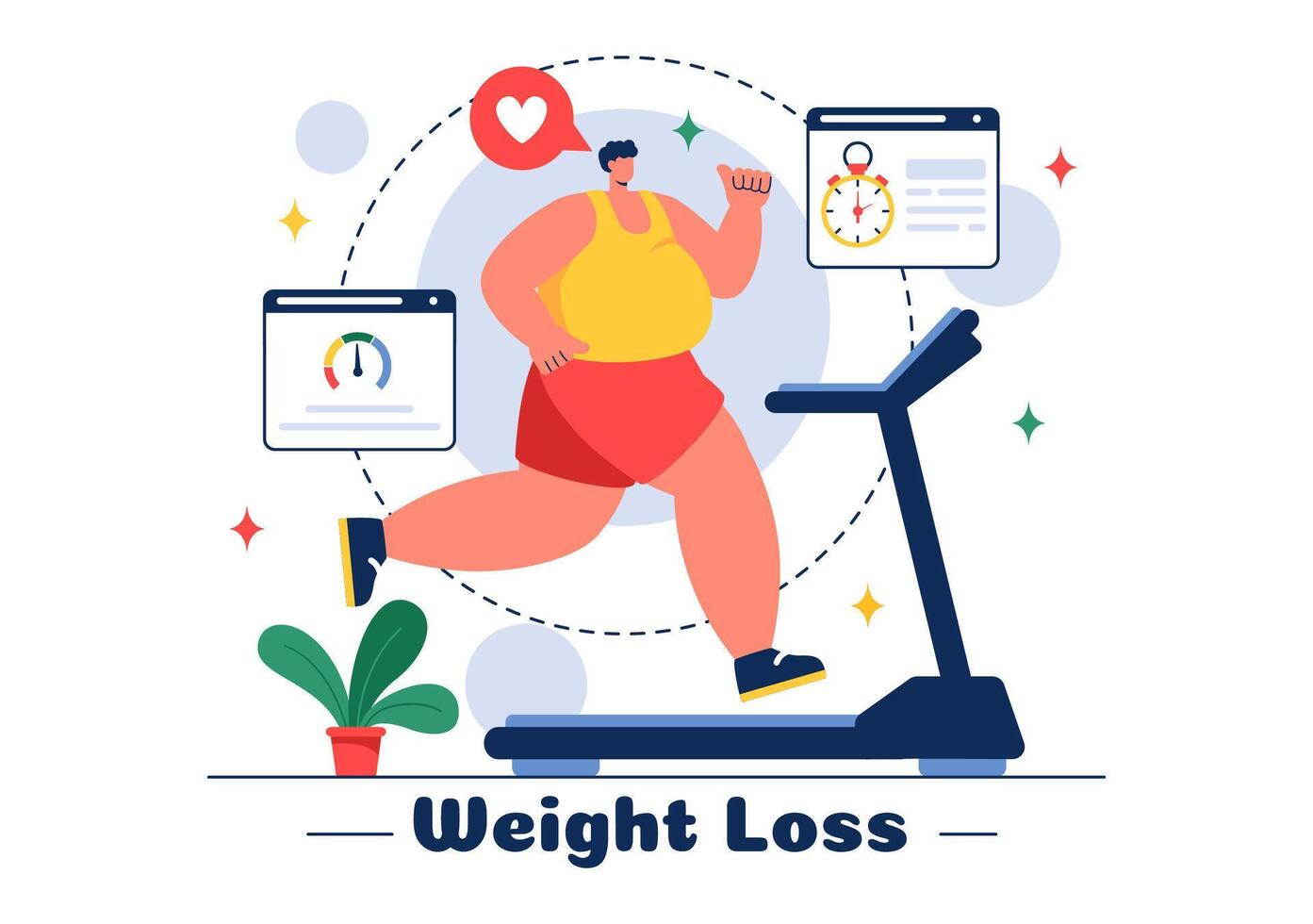 Man Fitness Illustration of Weight Loss and Body Shaping with Healthy Habits in a Flat Style Cartoon Background vector
