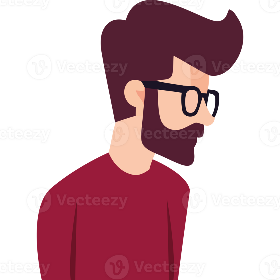 A man with glasses and a beard is standing in front of a black background png