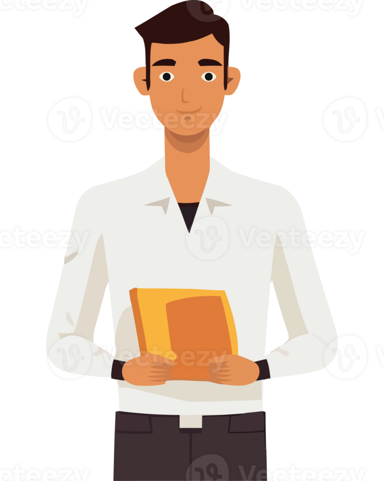 A man holding a folder png