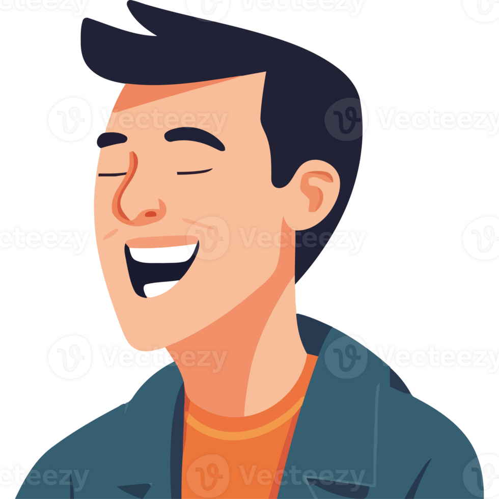 A man with his eyes closed and a smile png