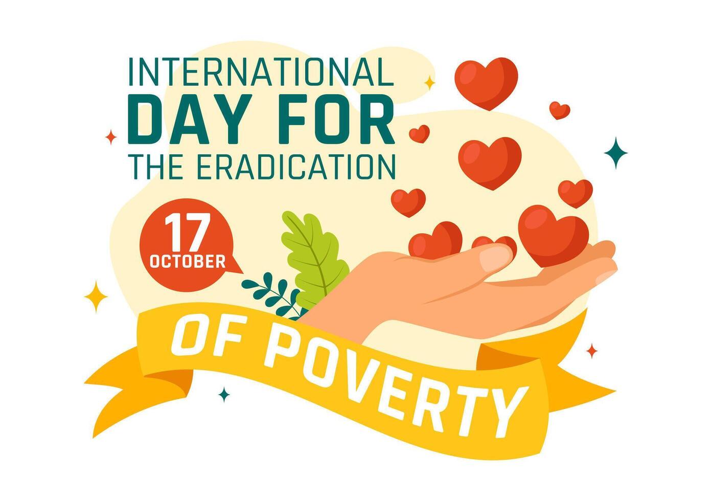 Design for the International Day of Poverty Alleviation, Showing Struggling Communities vector