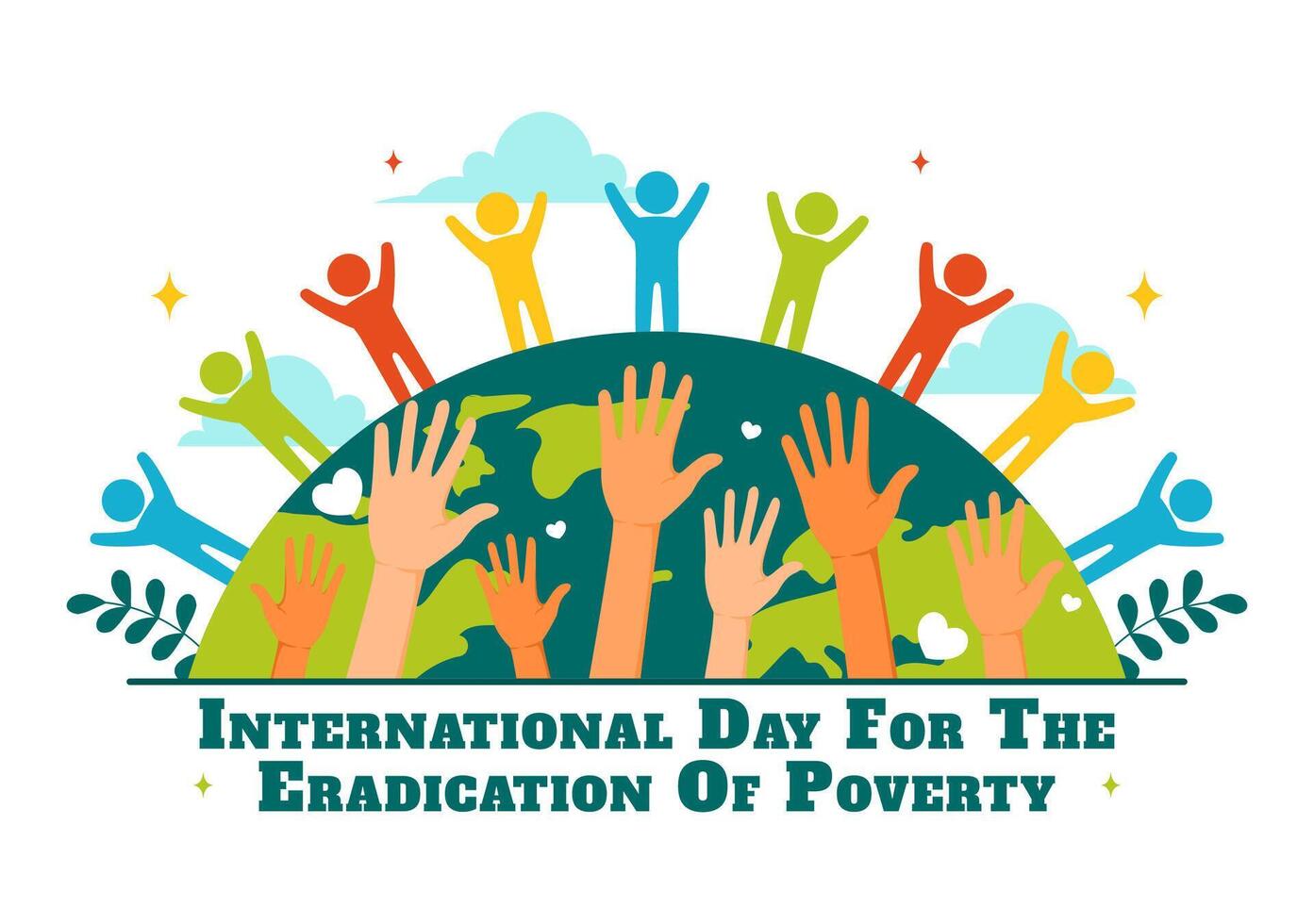 International Day for Poverty Eradication Design Emphasizing Affected Communities vector