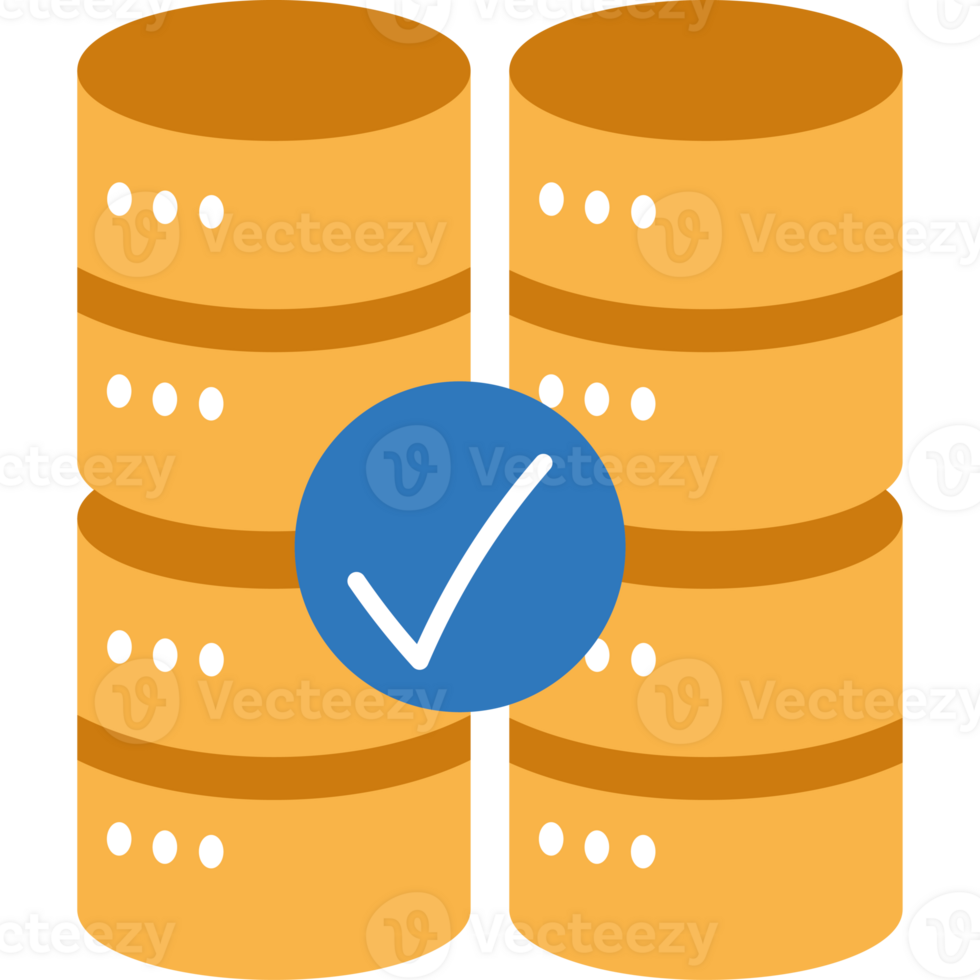 A stack of three large yellow boxes with a check mark on top png