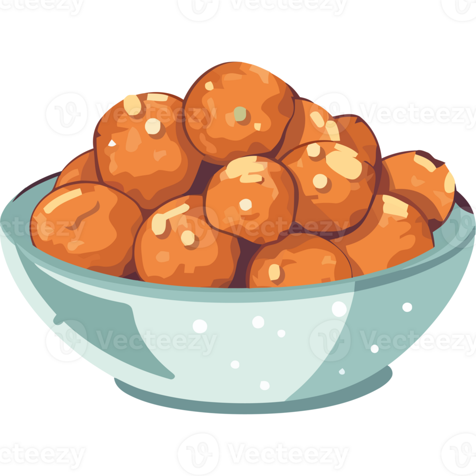 A bowl of nuts in a cartoon style png