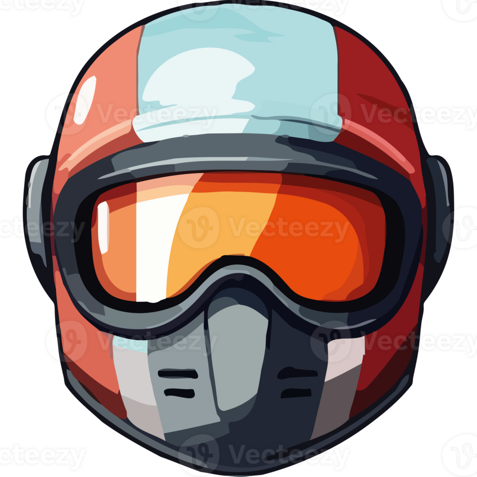 A cartoon helmet with goggles on it png