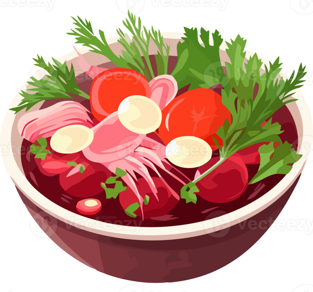 A bowl of red and white vegetables png