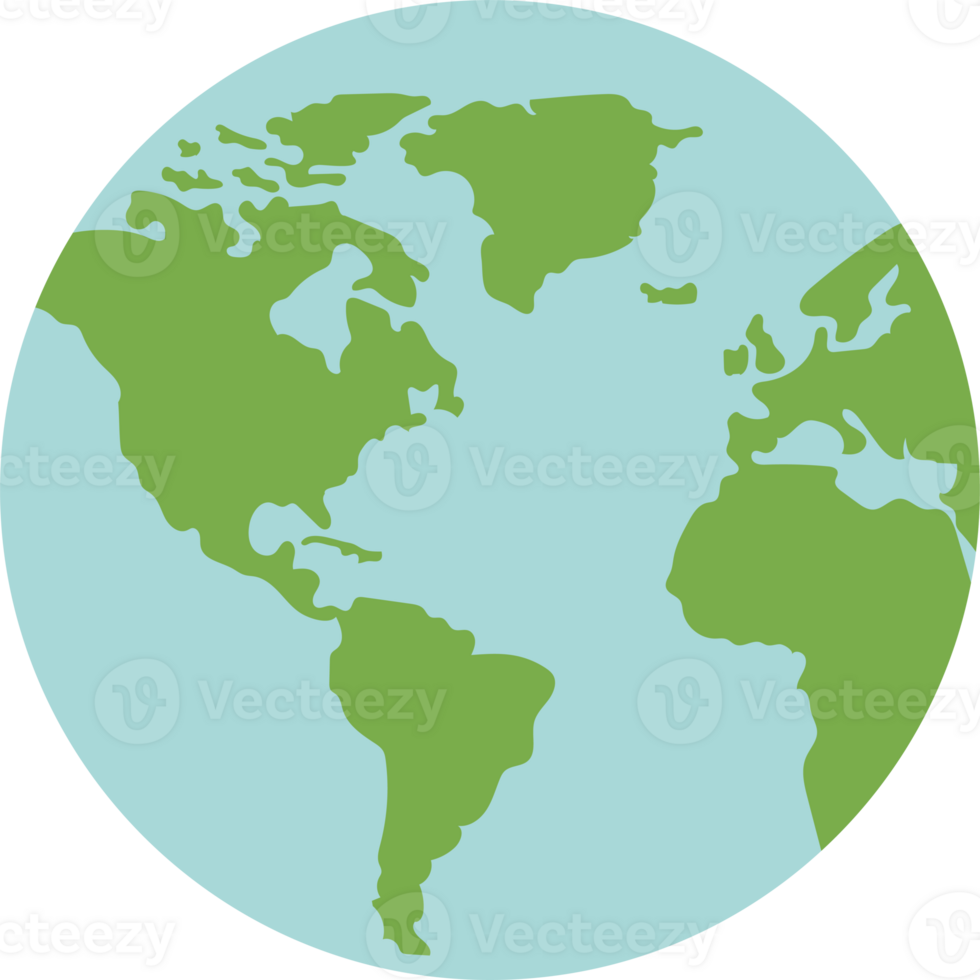 A green and blue earth with a white background png