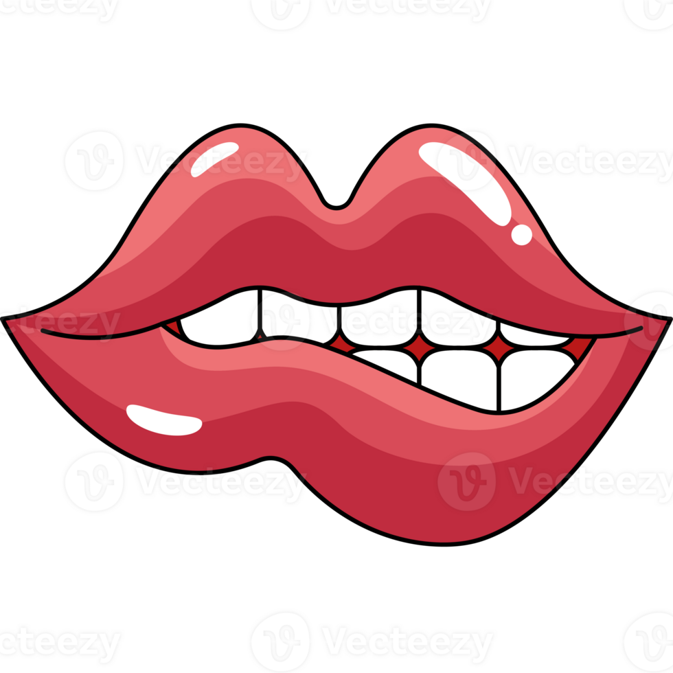 A cartoon mouth with teeth and a smile png