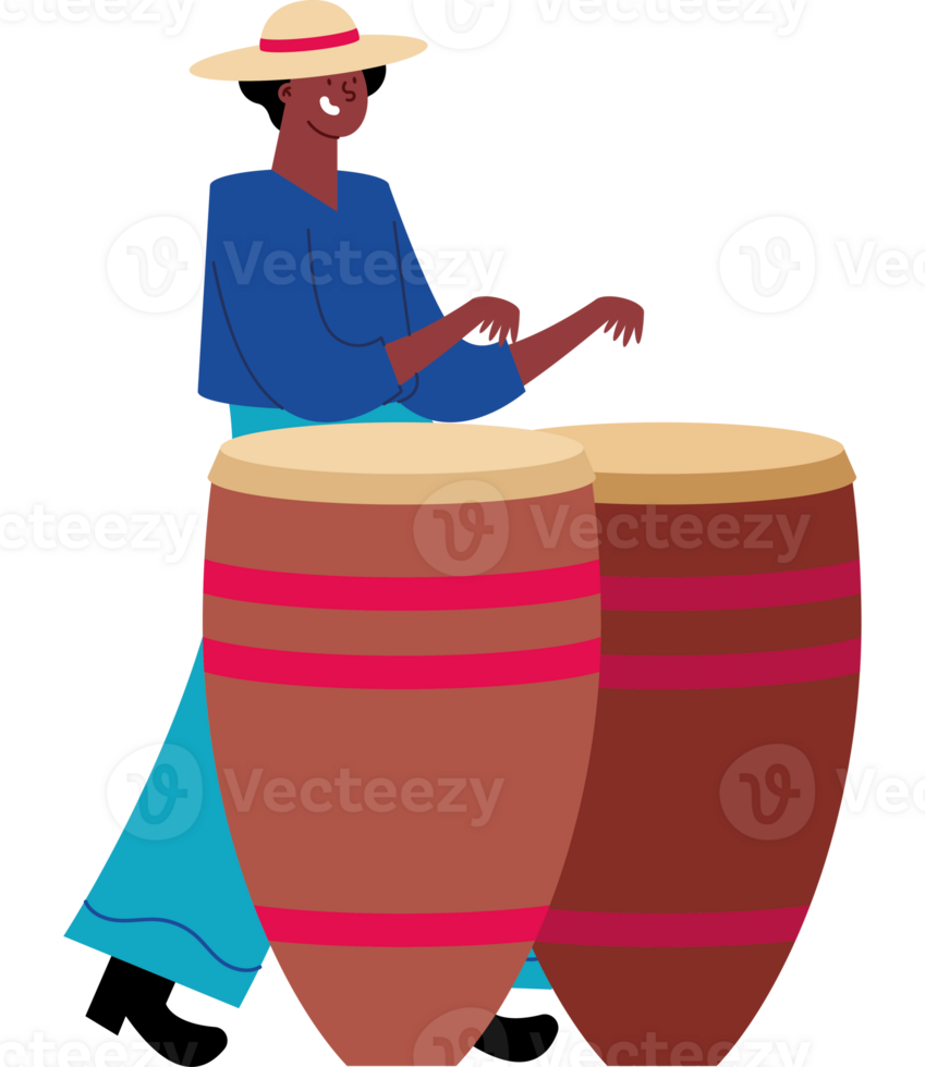 A woman playing a conga drum png