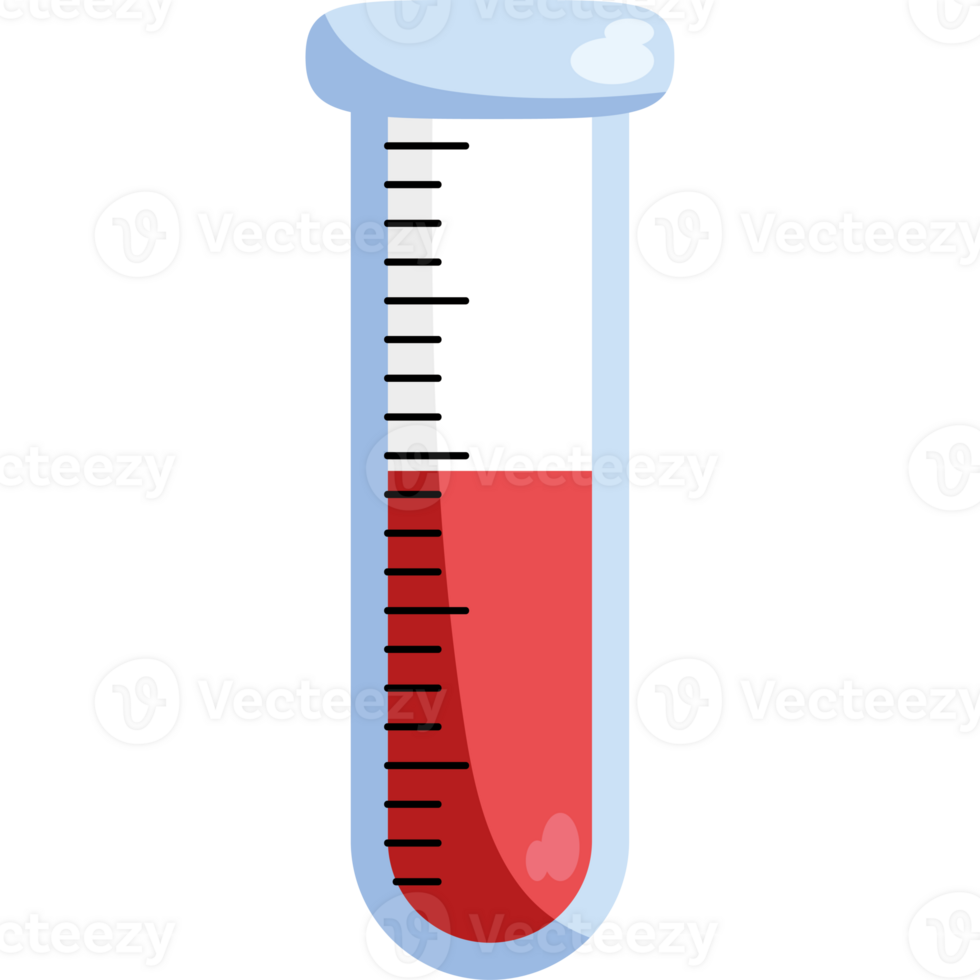 A red blood test tube with a white line png