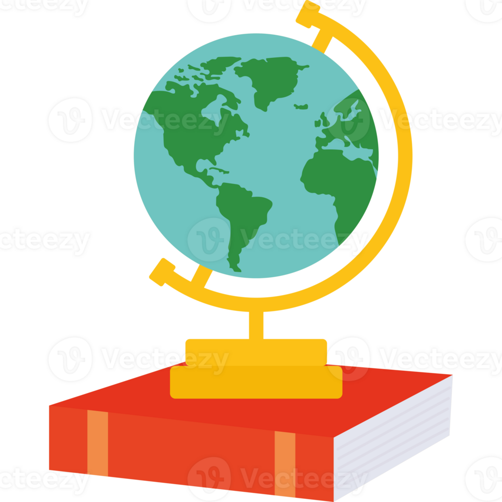Globe on books png