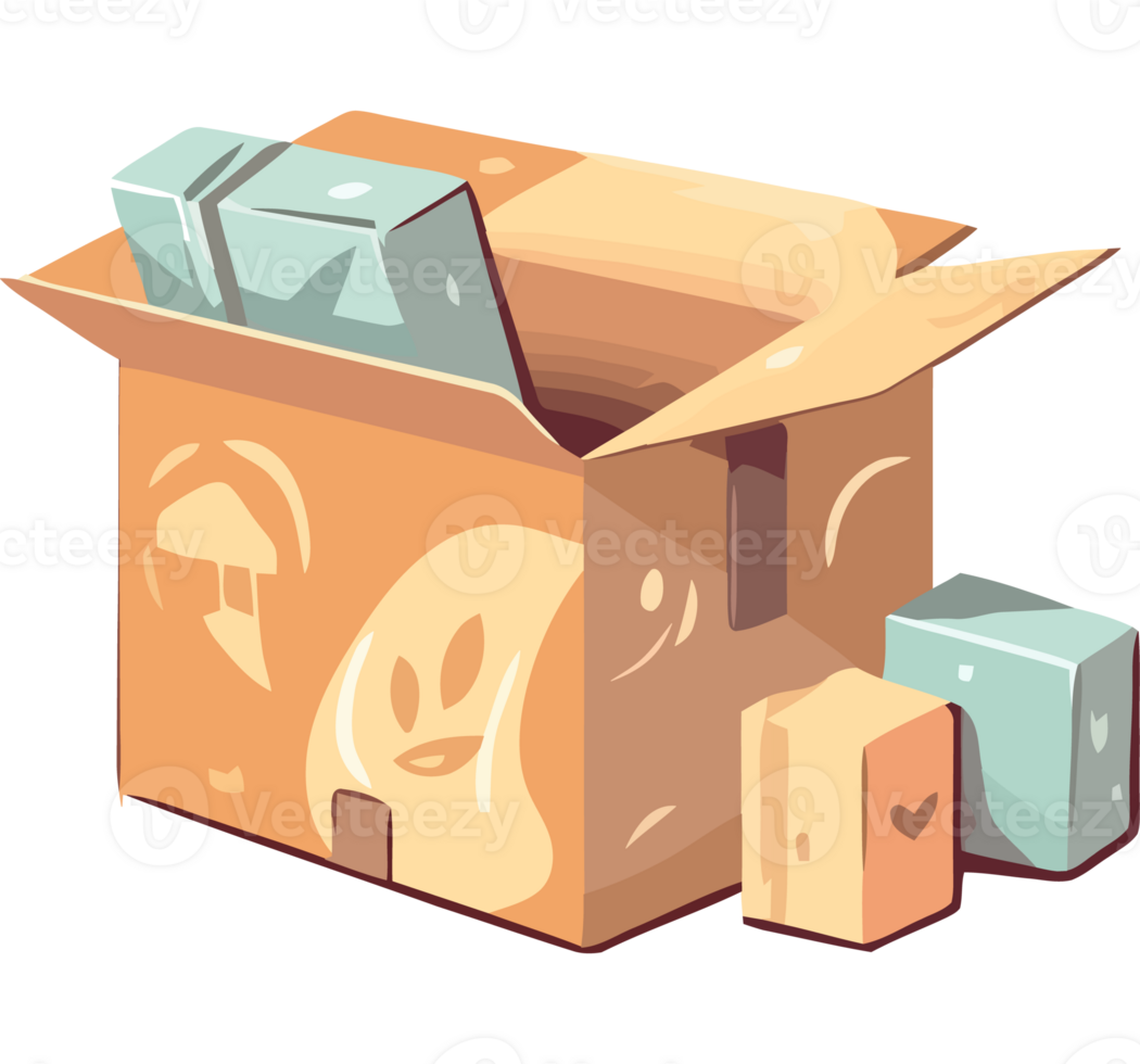 A box with a bunch of blocks inside png