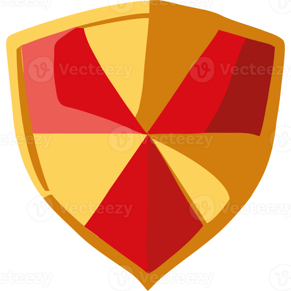 A shield with a red and yellow cross on it png