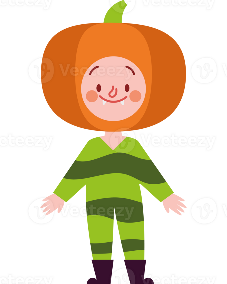 A cartoon pumpkin with a smile on its face png