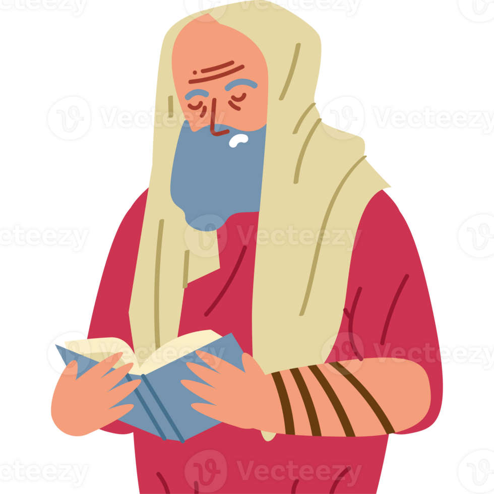 An old man reading a book png