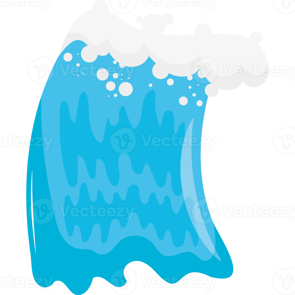A cartoon wave with bubbles on it png