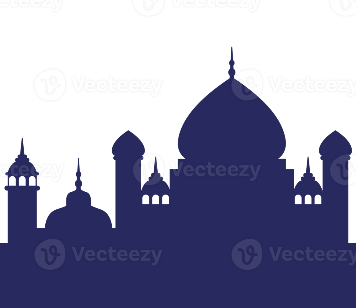 The silhouette of a mosque in the dark png
